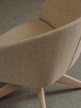 BRANDY BU3017 - Swivel fabric easy chair with armrests by Andreu World - view 3